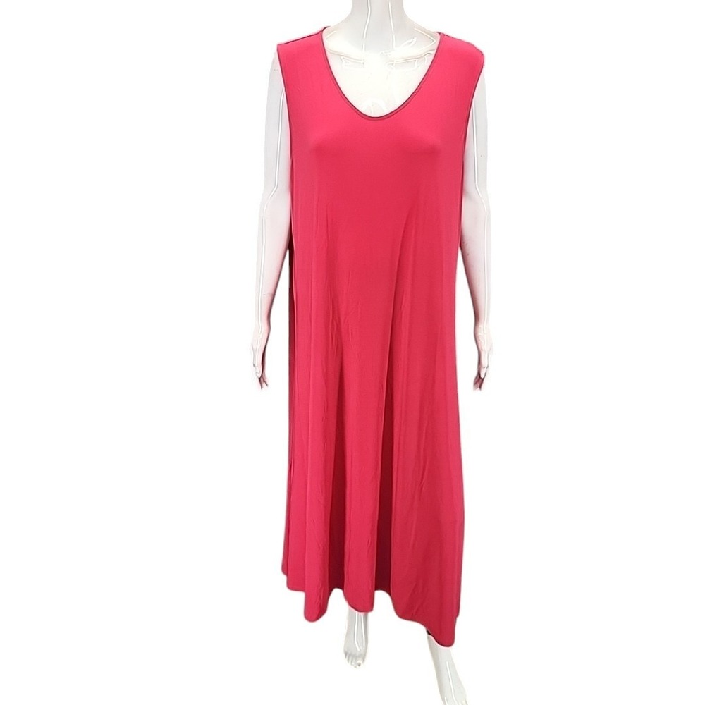 Attitudes by Renee Como Jersey V-Neck Weekend Dinner Dress Pink Petite 3XP Plus